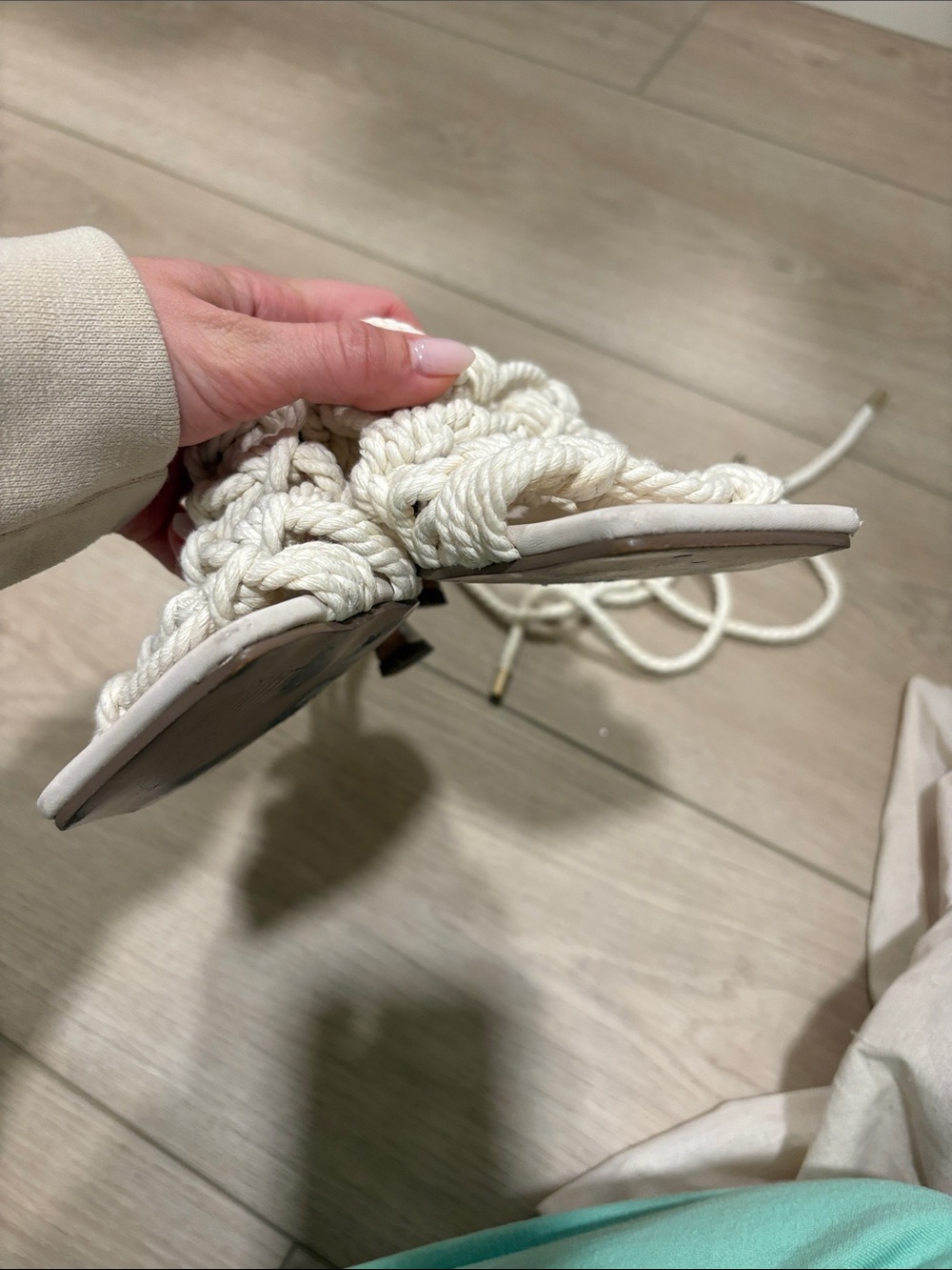 ASOS Cream Braided Rope Slide Sandals - Picture 4 of 4